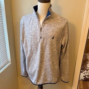 Nautica Men's Heathered Gray Zip-Up Sweater